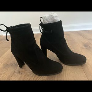 Women’s Designer Booties in size 6.5. Black Suede